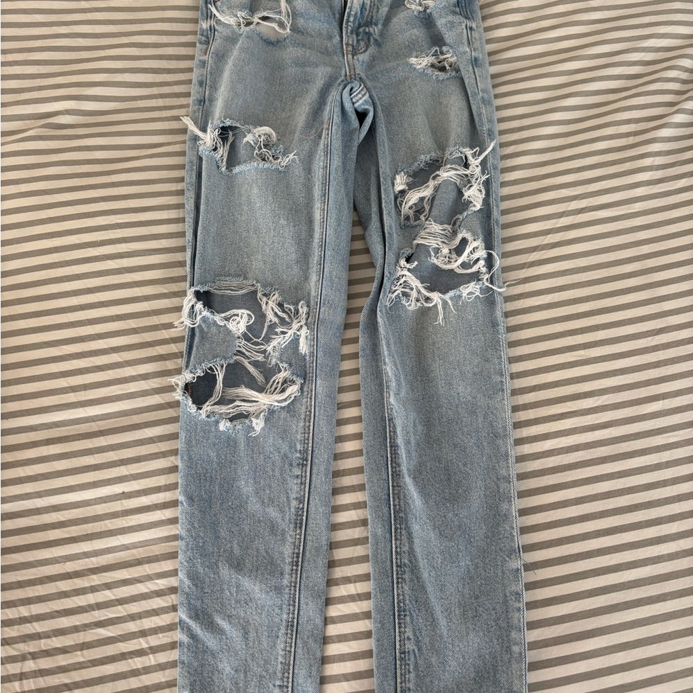 American Eagle Outfitters Light Blue Washed Denim Jeans